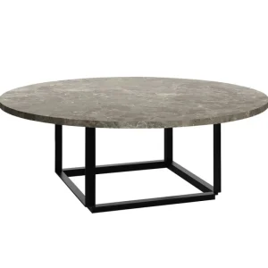 Warm Nordic Tische-New Works Florence Couchtisch 90 cm, Schwarz – grauer Marmor