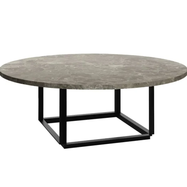 Warm Nordic Tische-New Works Florence Couchtisch 90 cm, Schwarz – grauer Marmor