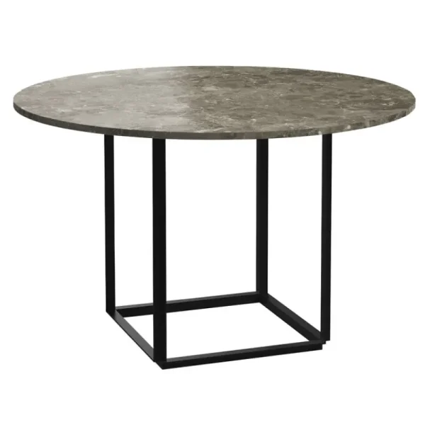 New Works Tische-Florence Esstisch, 120 cm, Schwarz - grauer Marmor