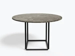 New Works Tische-Florence Esstisch, 120 cm, Schwarz - grauer Marmor