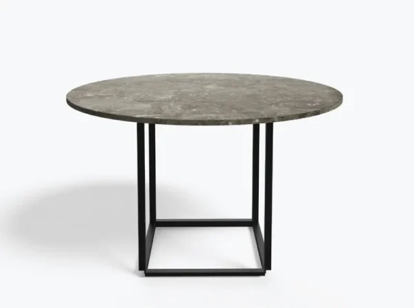 New Works Tische-Florence Esstisch, 120 cm, Schwarz - grauer Marmor