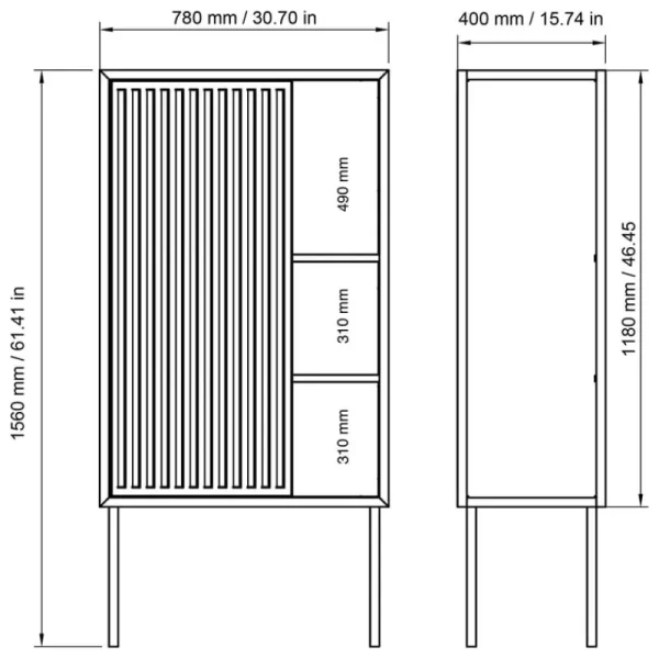 Poiat Aufbewahrungsmöbel-Nichba Schrank, Schwarz