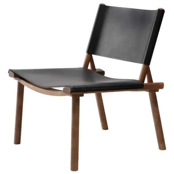 GUBI Sitzgelegenheiten-Nikari December Loungesessel, Eiche lackiert und geräuchert - schwarzes