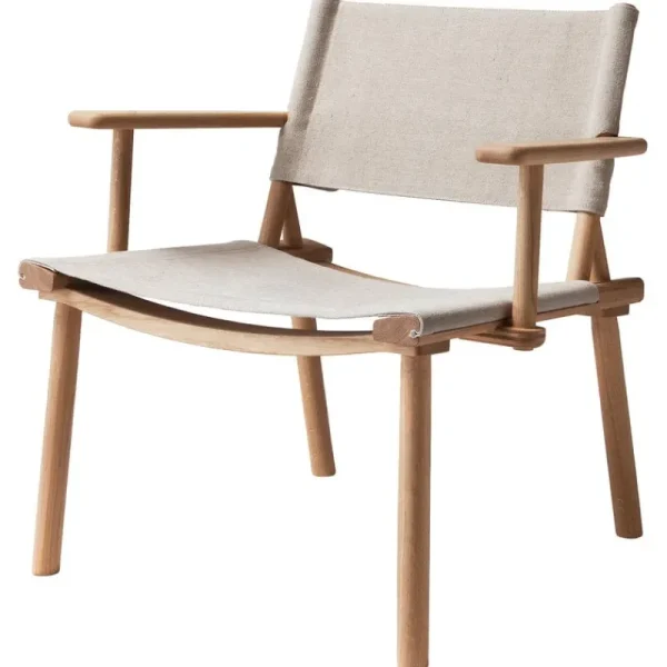 HAY Sitzgelegenheiten-Nikari December Loungestuhl, Eiche - Leinencanvas
