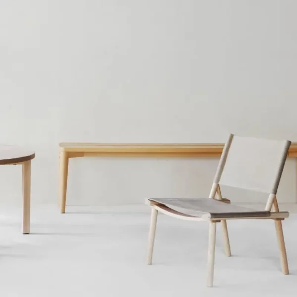Fritz Hansen Sitzgelegenheiten-Nikari December Stuhl, Esche/Leinen-Stramin