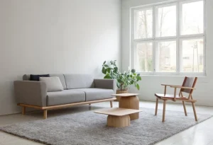 Yrju00f6 Kukkapuro Sitzgelegenheiten-Nikari Loungestuhl December, Eiche/cognacbraunes Leder
