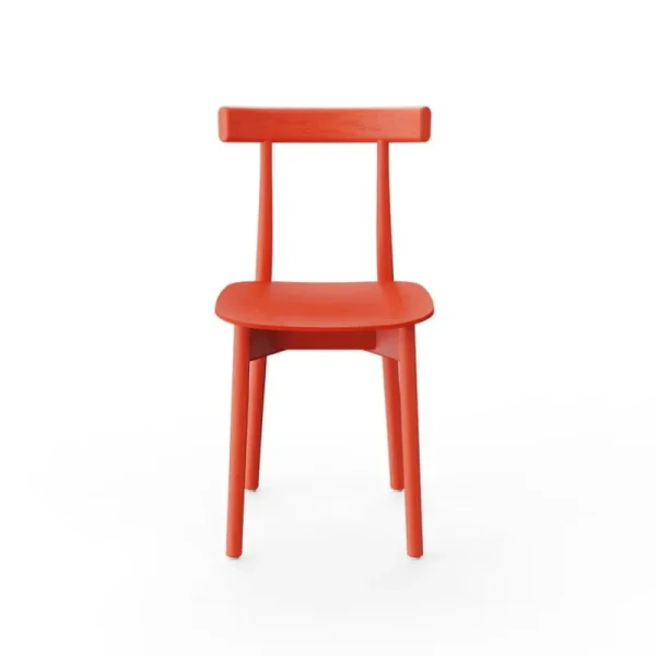 Knoll Sitzgelegenheiten-Nine Skinny Stuhl, rot gebeizte Esche