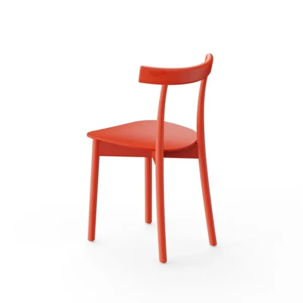 Knoll Sitzgelegenheiten-Nine Skinny Stuhl, rot gebeizte Esche