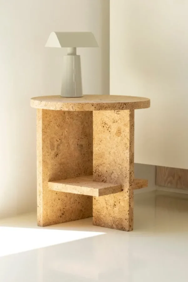 TIPTOE Tische-Nine Tee Beistelltisch, rund, Naturkork