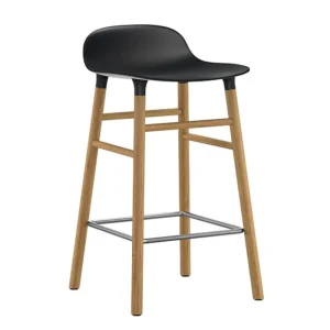 Nikari Sitzgelegenheiten-Normann Copenhagen Barhocker Form, 65 cm, schwarz – Eiche