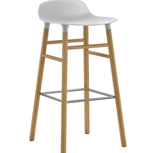Vitra Sitzgelegenheiten-Normann Copenhagen Barhocker Form, 75 cm, weiß – Eiche