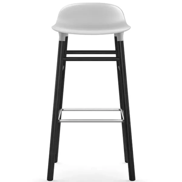 Muuto Sitzgelegenheiten-Normann Copenhagen Barhocker Form, 75 cm, weiß – Eiche schwarz