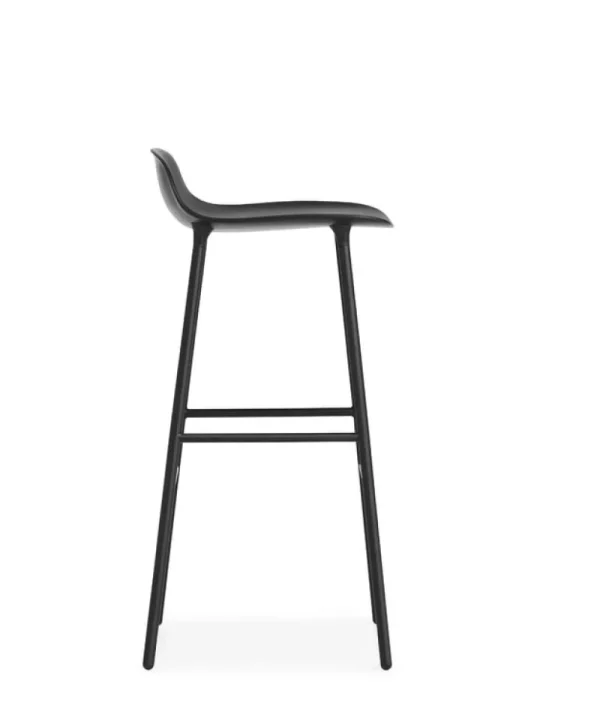 Massproductions Sitzgelegenheiten-Normann Copenhagen Barhocker Form ,75 cm, schwarzer Stahl – Schwarz