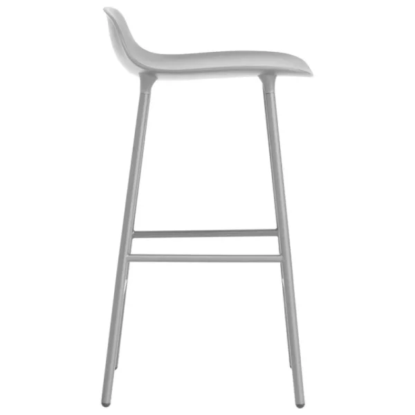 Woodnotes Sitzgelegenheiten-Normann Copenhagen Barstuhl Form, 65 cm, grauer Stahl – Grau