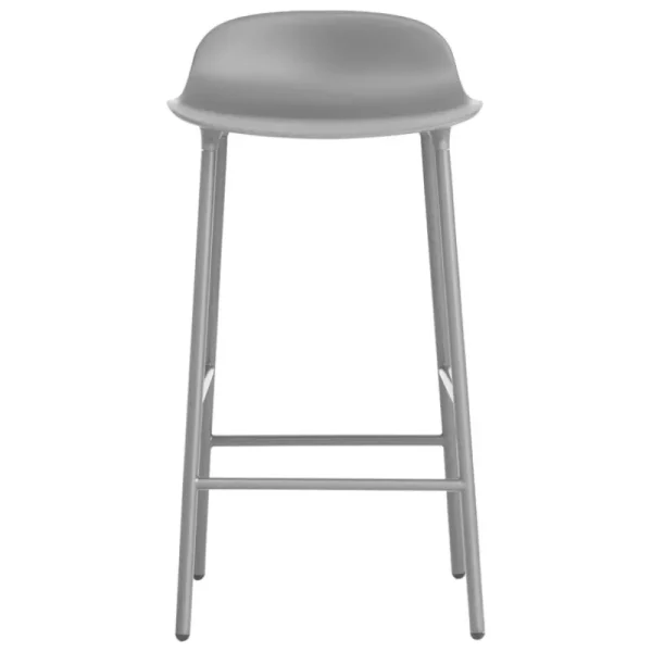 Woodnotes Sitzgelegenheiten-Normann Copenhagen Barstuhl Form, 65 cm, grauer Stahl – Grau