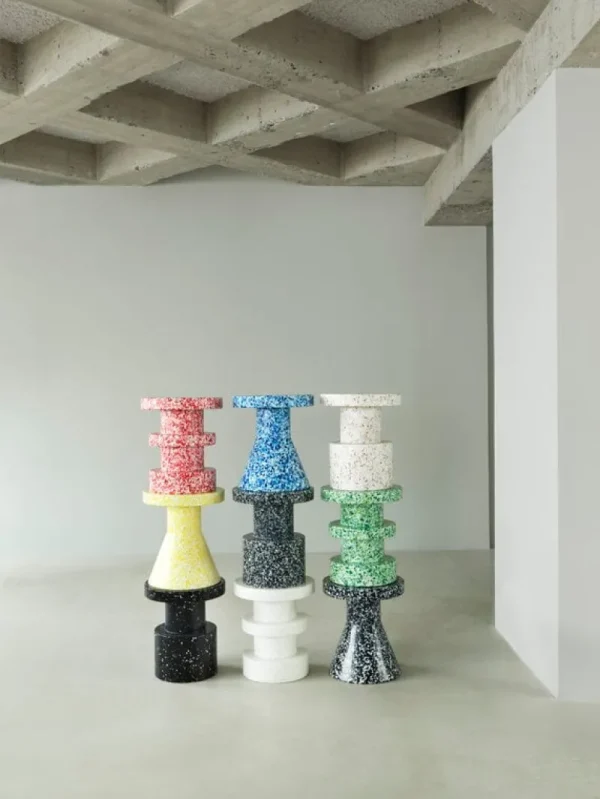 Normann Copenhagen Terrassenmöbel | Tische^Bit Hocker, Kegel, Schwarz - Weiß