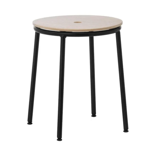 Normann Copenhagen Sitzgelegenheiten-Circa Hocker, schwarzer Stahl - Eiche