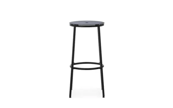 Tapio Anttila Collection Sitzgelegenheiten-Normann Copenhagen Circa Barhocker, 75 cm, schwarzer Stahl - schwarzes Aluminium