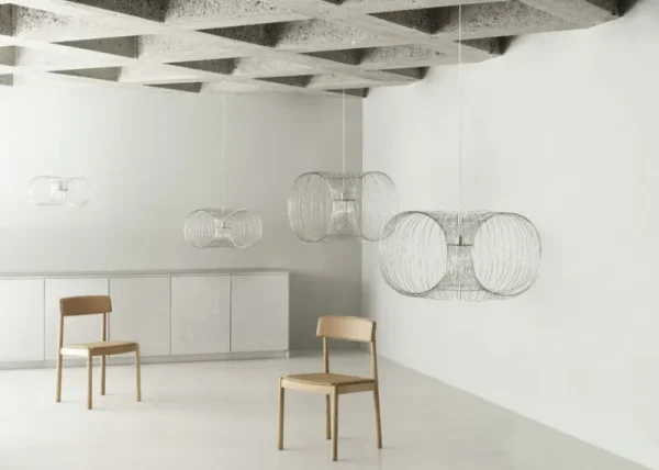 Northern Deckenleuchten-Normann Copenhagen Coil Pendelleuchte, 110 cm, Edelstahl