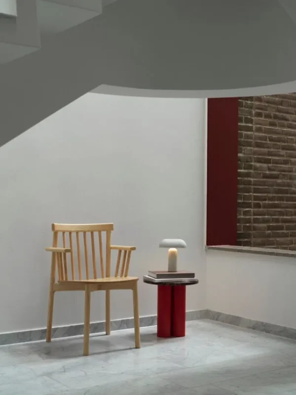 Miniforms Tische-Normann Copenhagen Dit Tisch, Hellrot - Portoro-Gold-Marmor