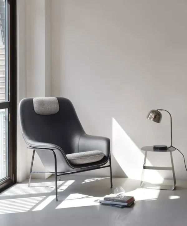 Normann Copenhagen Sitzgelegenheiten-Drape Loungesessel, Kopfst., Leder schw.- Hallingdal 166- Schw.