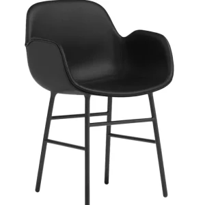 &Tradition Sitzgelegenheiten-Normann Copenhagen Form Armlehnstuhl, schwarzer Stahl - schwarzes Ultra-Leder