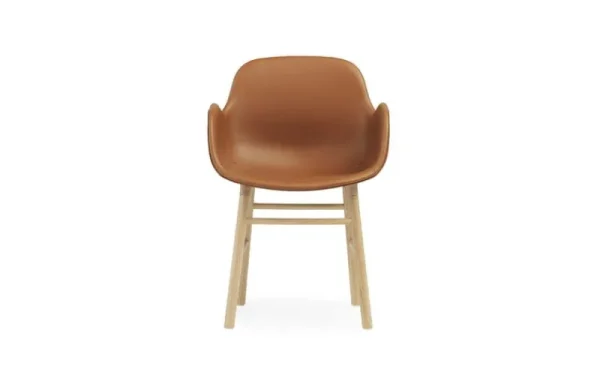 Normann Copenhagen Sitzgelegenheiten-Form Armlehnstuhl, Eiche - brandyfarbenes Ultra-Leder
