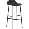 HAY Sitzgelegenheiten-Normann Copenhagen Form Barhocker, 75 cm, schwarzer Stahl - schwarzes Ultra-Leder
