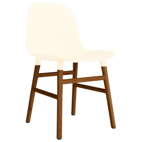 Tolix Sitzgelegenheiten-Normann Copenhagen Form Stuhl, Cremeweiß - Walnuss