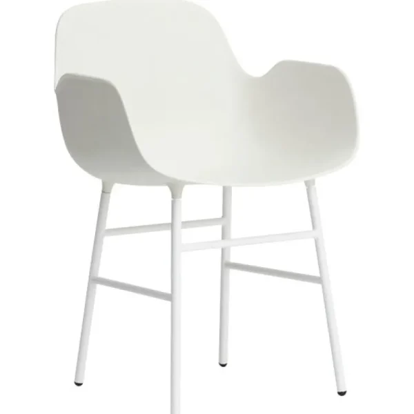 &Tradition Sitzgelegenheiten-Normann Copenhagen Form Sessel, weißer Stahl – weiß