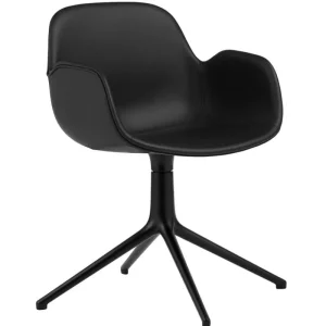 Normann Copenhagen Bürostühle | Sitzgelegenheiten^Form Swivel 4L Armlehnstuhl, Schwarz - schwarzes Ultra-Leder