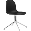 Normann Copenhagen Bürostühle | Sitzgelegenheiten^Form Swivel 4L Stuhl, Aluminium - schwarzes Ultra-Leder