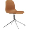 Normann Copenhagen Bürostühle | Sitzgelegenheiten^Form Swivel 4L Stuhl, Aluminium - brandyfarbenes Ultra-Leder