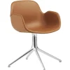 Normann Copenhagen Bürostühle | Sitzgelegenheiten^Form Swivel 4L Armlehnstuhl, Aluminium - brandyfarbenes Ultra-Le