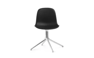 Normann Copenhagen Bürostühle | Sitzgelegenheiten^Form Swivel 4L Stuhl, Aluminium - schwarzes Ultra-Leder