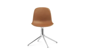 Normann Copenhagen Bürostühle | Sitzgelegenheiten^Form Swivel 4L Stuhl, Aluminium - brandyfarbenes Ultra-Leder