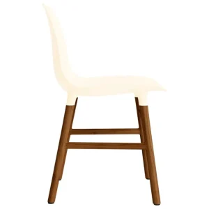 Tolix Sitzgelegenheiten-Normann Copenhagen Form Stuhl, Cremeweiß - Walnuss