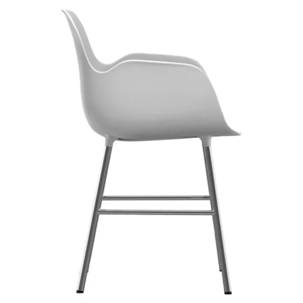 Muuto Sitzgelegenheiten-Normann Copenhagen Form Stuhl, Chrom – Weiß