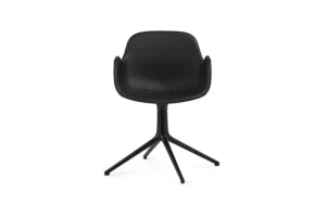 Normann Copenhagen Bürostühle | Sitzgelegenheiten^Form Swivel 4L Armlehnstuhl, Schwarz - schwarzes Ultra-Leder