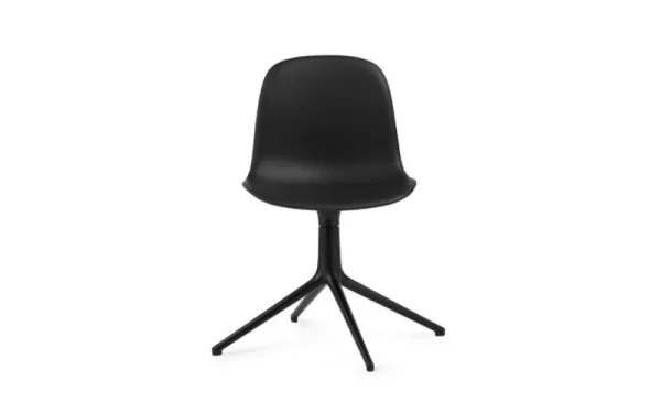 Normann Copenhagen Bürostühle | Sitzgelegenheiten^Form Swivel 4L Stuhl, Schwarz - schwarzes Ultra-Leder