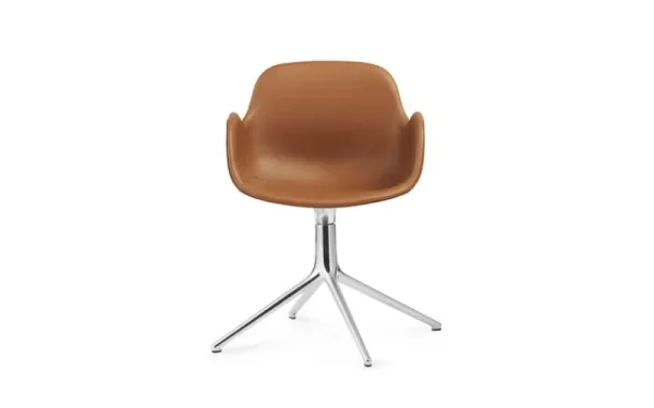 Normann Copenhagen Bürostühle | Sitzgelegenheiten^Form Swivel 4L Armlehnstuhl, Aluminium - brandyfarbenes Ultra-Le