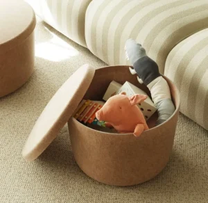 Normann Copenhagen Aufbewahrungsbehälter | Aufbewahrungsbehälter^Hide Aufbewahrungs-Pouf, groß, Sandbeige