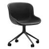 Normann Copenhagen Sitzgelegenheiten-Hyg Stuhl mit 4 Rollen, drehbar, Schwarz – Schwarzes Leder Ultra