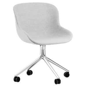 FDB Mu00f8bler Sitzgelegenheiten-Normann Copenhagen Hyg Stuhl mit 4 Rollen, drehbar, Aluminium – Synergy 16
