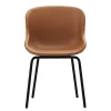 Normann Copenhagen Sitzgelegenheiten-Hyg Stuhl, schwarzer Stahl - brandyfarbenes Leder Ultra