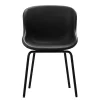 Normann Copenhagen Sitzgelegenheiten-Hyg Stuhl, schwarzer Stahl - schwarzes Leder Ultra