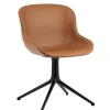 Normann Copenhagen Sitzgelegenheiten-Hyg Stuhl, drehbar, Schwarz – Brandy Leder Ultra