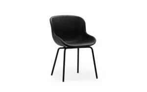 Normann Copenhagen Sitzgelegenheiten-Hyg Stuhl, schwarzer Stahl - schwarzes Leder Ultra