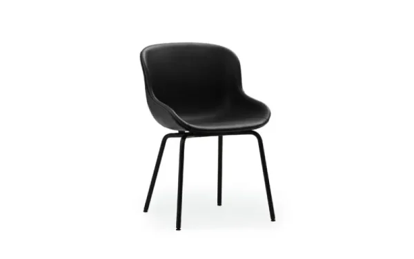 Normann Copenhagen Sitzgelegenheiten-Hyg Stuhl, schwarzer Stahl - schwarzes Leder Ultra
