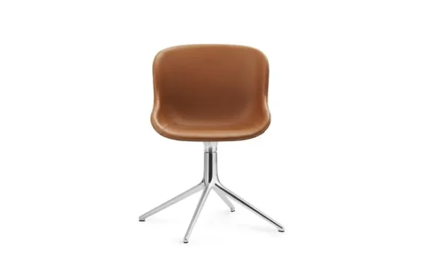Normann Copenhagen Sitzgelegenheiten-Hyg Stuhl, drehbar, Aluminium – Brandy Leder Ultra